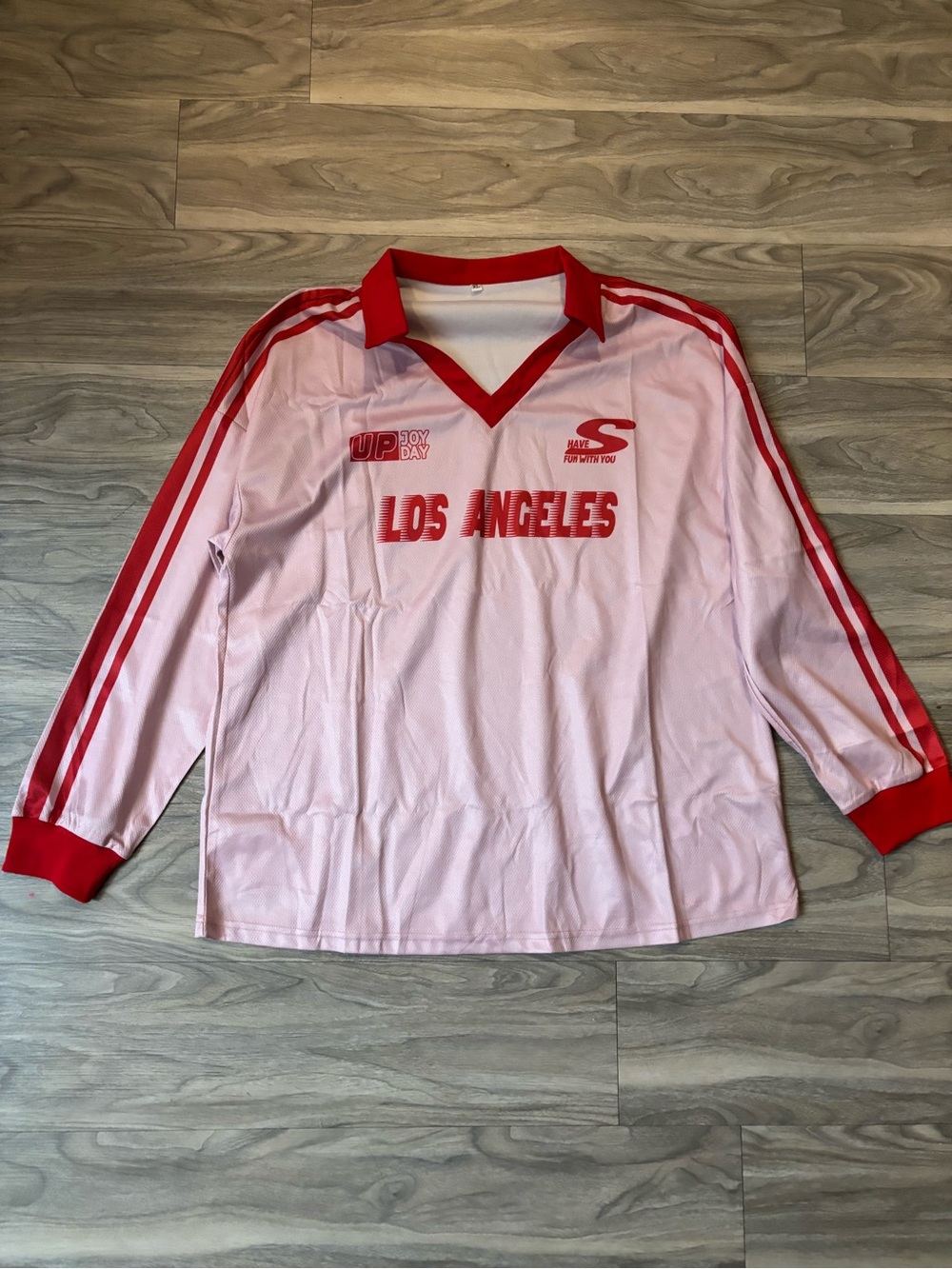 Los Angeles Pink & Red Long-Sleeve Shirt